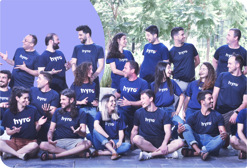 The Hyro team outdoors in hyro t-shirts